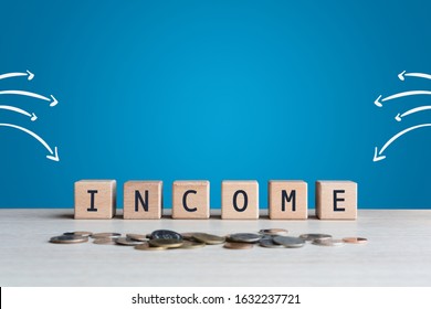 Financial wealth multiple streams concept on wood blocks with copy space - Money growth and personal income revenue - Savings investments and passive earnings - Opportunity, finance and funds concepts - Shutterstock ID 1632237721