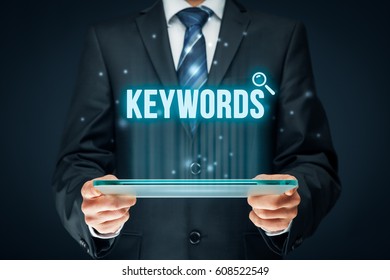 Find keywords - SEO and SEM concept. Marketing specialist offer keywording services.