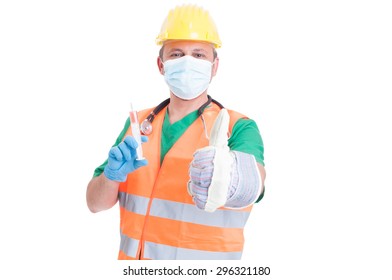 Find The Perfect Job Concept With Man Wearing Doctor, Medic, Builder And Engineer Clothes