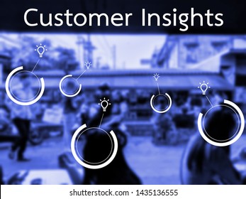 Finding Customer Insights From Big Data Analytics And Machine Learning Technology. Blurred Background.