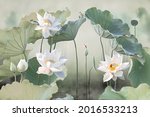 Fine art - Beautiful white lotus flower and lotus flower plants, pure white lotus flower