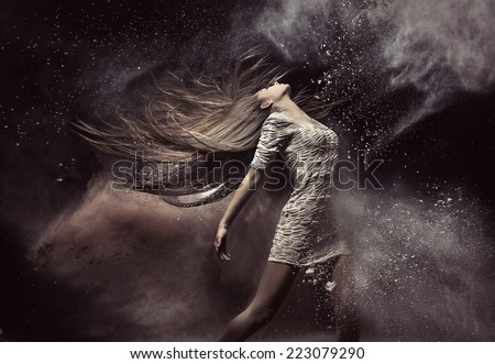 Similar – Image, Stock Photo IN MIND Wind Gale Woman