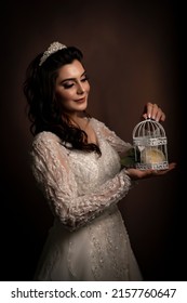Fine art wedding Photo. Portrait of beautiful bride. Wedding dress