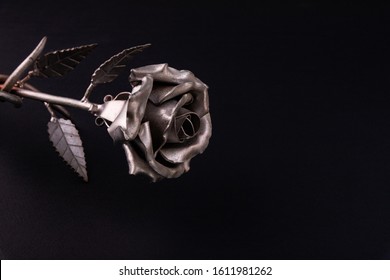 The Fine Bronze Rose Made By A Forging Method Of Metal