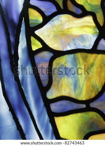 Close Up of Stained Glass Window.. Macro, Abstract. Stock Image