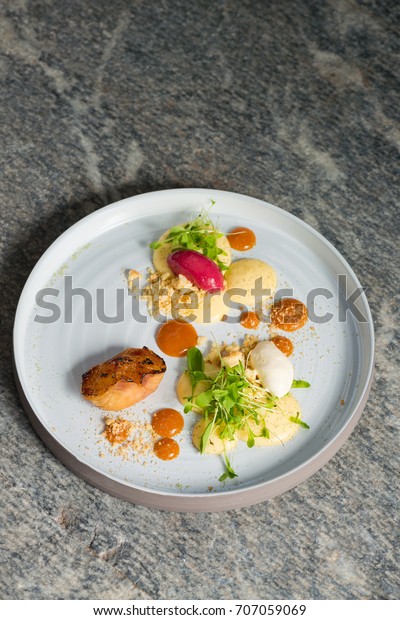 Fine Dining Dessert Apricot Parfait Ice Stock Photo Edit Now 707059069