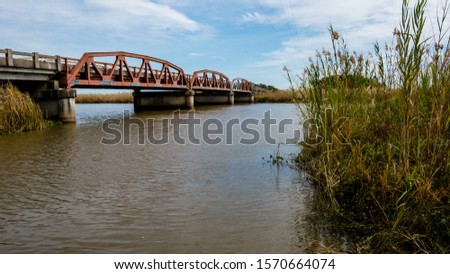 Fine example of a truss bridge across the pearl River in Louisiana 