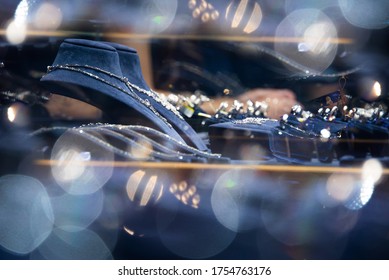 Fine Jewelry In Window Display Among The Glitter Bokeh