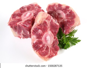 Fine Meat - Raw Oxtail Pieces On White Background