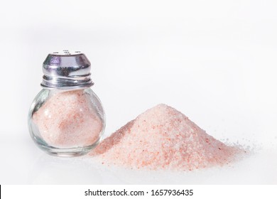 Fine Pink Himalayan Salt In Glass Salt Shaker