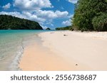 Fine white sandy beach at Mu Koh Lanta National Park, Thailand.