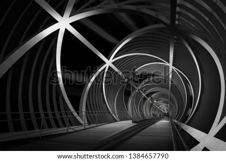 fineart black and white arganzuela bridge Madrid rio