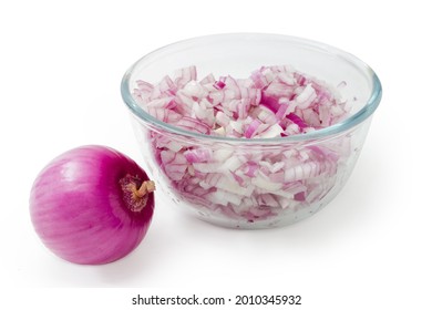 chopped onions in a bowl