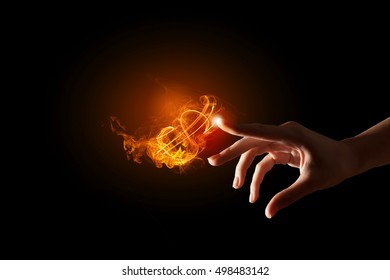 Finger choose icon . Mixed media - Shutterstock ID 498483142