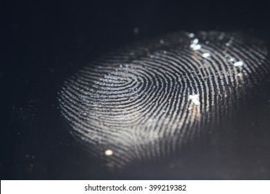 Finger And Hand Print On Black Ground