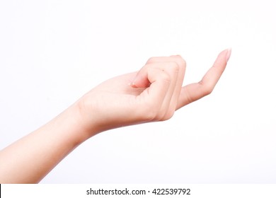 Finger Hand Symbols Isolated Come Here Follow Me Or Beckoning The Finger On The White Background