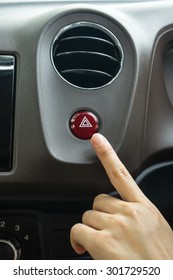 Finger Hitting Car Emergency Light Botton