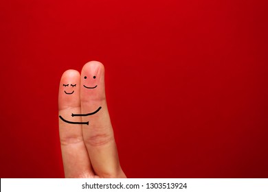 happy couple love painted