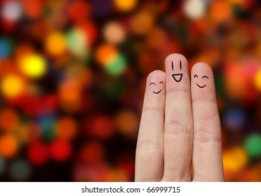 shutterstockのra2studioさんの happy finger smiley セット