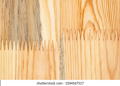 Finger Joint Pine Wood Splicing, Top View As Background