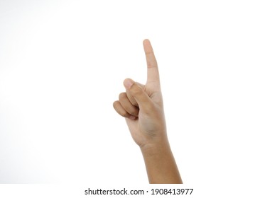 Finger Point Isolated White Background