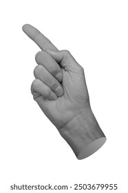 finger pointer, pointing somewhere, isolated on white background.