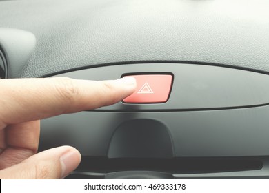 Finger Pressing Car Emergency Button