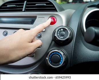 Finger Pressing Car Emergency Button