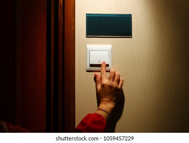 Finger Pressing Hotel Door Bell