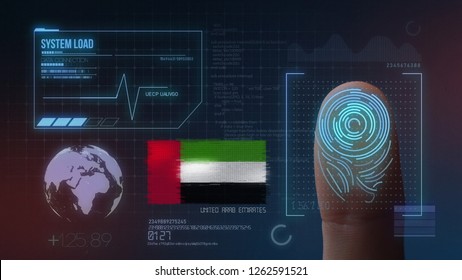 Finger Print Biometric Scanning Identification System. United Arab Emirates Nationality 