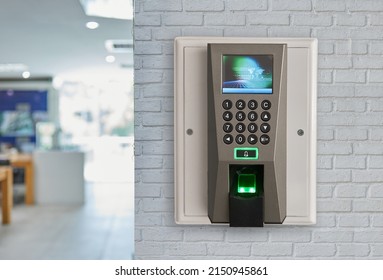 Finger Print Scan Devices Machine.Door Electronic Access Control System Machine. Selective Focus                                                                                            