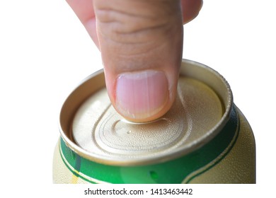 Finger push pull open can lid isolated on white background. This is the clipping path. 