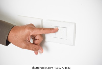 finger put on light button.