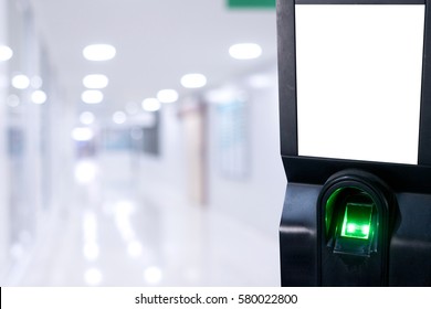 Finger Scan Machine With Hospital Hall Way