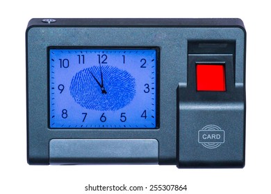 Finger scan sensor isolate on white background