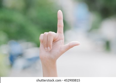 Finger Spelling the Alphabet in American Sign Language (ASL). The Letter L