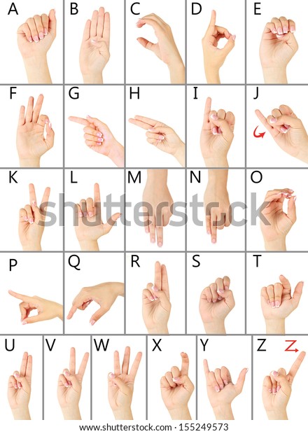 Finger Spelling Alphabet American Sign Language Stock Photo (Edit Now ...