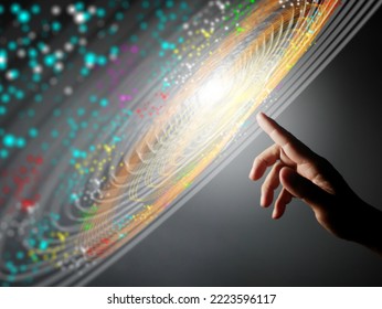 Finger touching artificial intelligence system, digital neural network, Big Data concept, Ai technology, future cyberspace, digital transformation of innovation of science, business, technologies - Shutterstock ID 2223596117