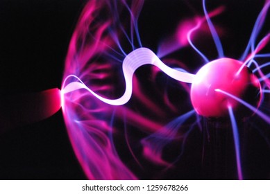 Finger Touching Plasma Ball