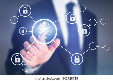 Fingerprint Authorization Access Concept, Personal Data Information Security