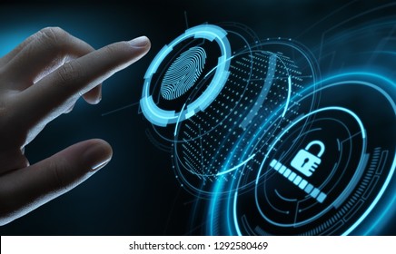 El escaneo de huellas dactilares proporciona acceso de seguridad con identificación biométrica. Concepto de Internet de seguridad de la tecnología empresarial.