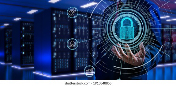 Fingerprint Scan Provides Security Access With Biometrics Identification.Futuristic Technology In Smart Business High Efficiency Using Ai Artificial Intelligence,RPA,5g,big Data,iot,vr,mixed Virtual.