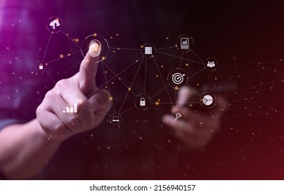 Fingerprint Technology, Big Data Encryption, Cloud data for achievement objectives target concept. Encrypting digital data with fingerprints
