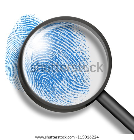 fingerprint through magnifying glass