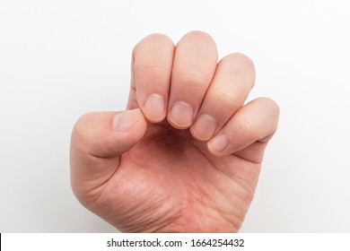 Fingers And Nails. Adult Man Nails. Well-maintained Nails