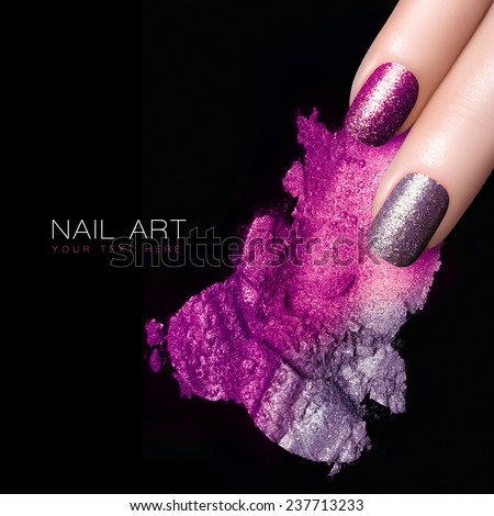 Similar – Foto Bild Leuchtend bunte Nagelglitzerpailletten