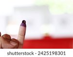 Fingers smeared with ink indicate that someone has held a general election. presidential and vice presidential elections in Indonesia.