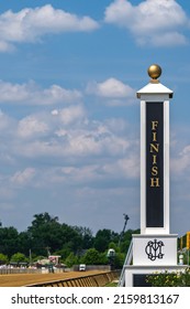 The Finish Line Of A Horse Race Track