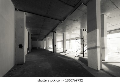 Finishing Works In Hall Of The Commercial Building