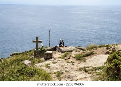 Finisterre Cape Lighthouse, Costa da Morte, Galicia, Spain. End of Saint James Way. One of the most famous Lighthouse in Western Europe.